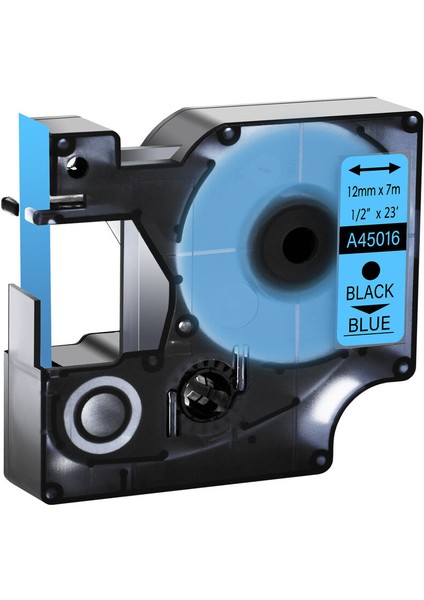 No.3 Tarzı 45016 12MM Mavi Üzerine Siyah Dymo Labelmanager D1 Etiket Şeridi Siyah Beyaz Uyumlu (Yurt Dışından)