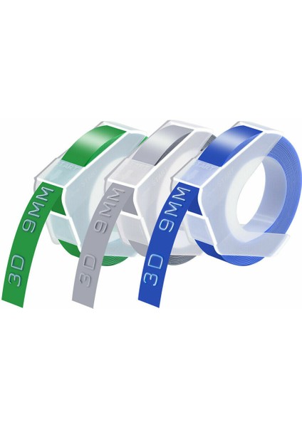 Yeşil Gümüş Mavi Dymo Organizer Xpress Pro Kabartma Etiket Makinesi Için 9mm 3D Kabartma Bantları (Yurt Dışından)