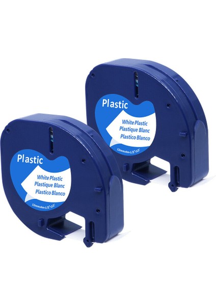 2 Paket Dymo Letratag Yedek Beyaz Plastik Etiket Bantı LT-100H Uyumlu (Yurt Dışından)