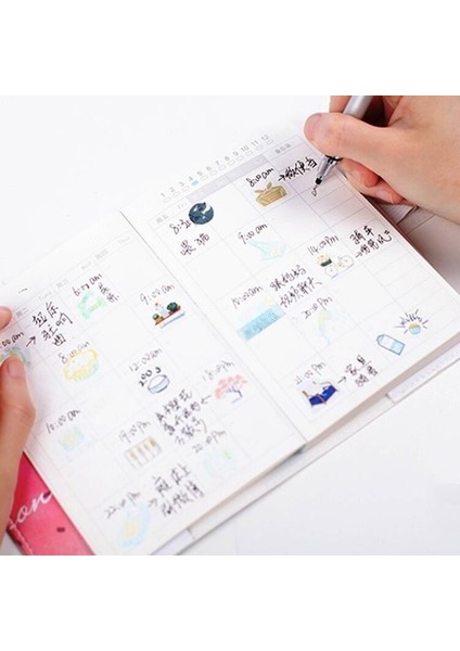 Zaman Pasta Grafiği A6 Çok Renkli Planner Günlük Iç Muhasebe Zamanlayıcı Kağıt Takvim Yenileme Schedule Organiser Sayfa (Yurt Dışından)