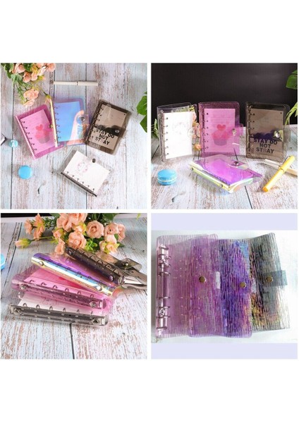 A7 Pembe A5A6A7 Pvc Meteor Yağmur Kapaklı Gevşek Yapraklı Halkalı Dosya Klasörü Düğmeli (Yurt Dışından)