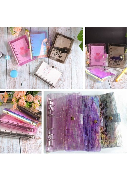 A7 Pembe A5A6A7 Pvc Meteor Yağmur Kapaklı Gevşek Yapraklı Halkalı Dosya Klasörü Düğmeli (Yurt Dışından)