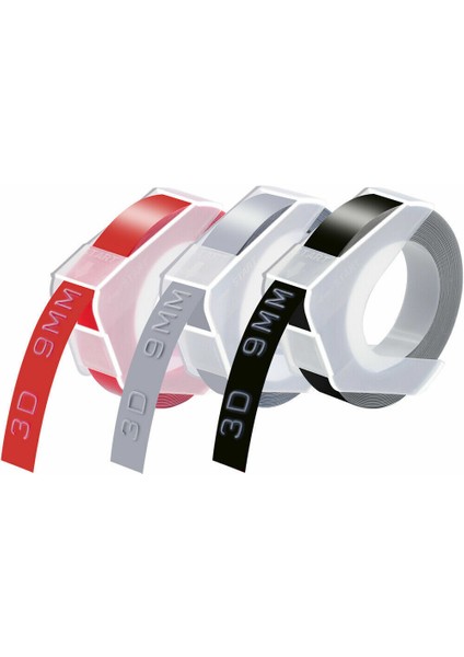 Kırmızı Gümüş Siyah Dymo Organizer Xpress Pro Kabartma Etiket Makinesi Için 9mm 3D Kabartma Bantları (Yurt Dışından)