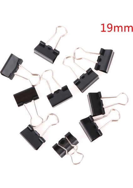 19 mm Siyah Metal Dosya Tutucu Notlar Mektup Kâğıdı Klipsi Bağlama Güvenliği (Yurt Dışından)