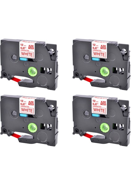 Kardeş P-Touch Tz TZE-232 PT-H100 Etiket Makinesi Için Kırmızı Beyaz Maymun 4pk (Yurt Dışından)