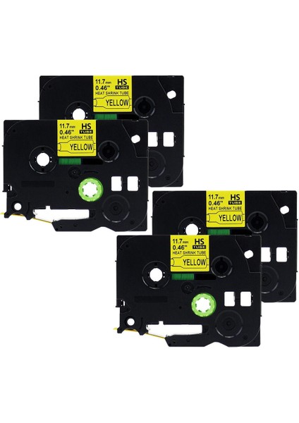 AHS-631-4 Stili 4 Paket Brother Isıtma Daraltma Tüpleri Hse P Touch Etiket Bandı ile Uyumlu (Yurt Dışından)