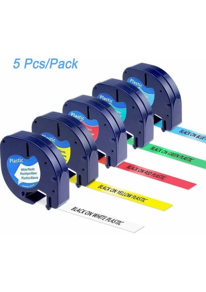 Dymo Letratag Uyumlu 5pk Dolum Plastik Etiket Şeridi (Yurt Dışından)