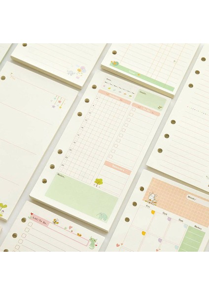 A6 Style Kraft Boş Renkli Kağıt Ay Hafta Hafifliği Planlayıcı Defter Günlük Program Dolgu Kağıtları (Yurt Dışından) modelleri