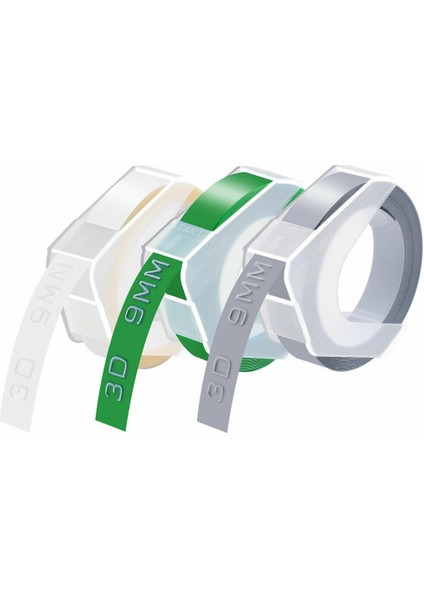 Açık Yeşil Gümüş Dymo Organizer Xpress Pro Kabartma Etiket Makinesi Için 9mm 3D Kabartma Bantları (Yurt Dışından)