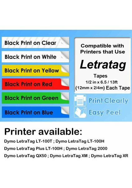 7 Renk Karışımı Stili 7 Adet Dymo Letraag L Uyumlu Etiket Aparatı - Ape Uyumlu (Yurt Dışından) fırsatları