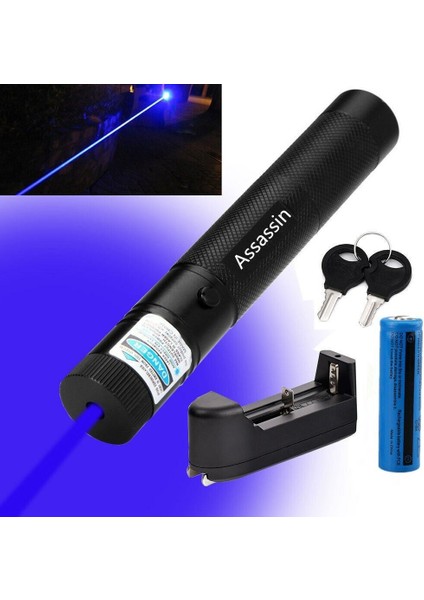 900 Mil Mavi Mor Lazer Kalemi Violet Işık Zoom Işını Şarj Edilebilir Lazer (Yurt Dışından)