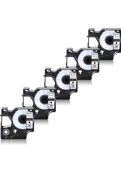 Dymo D1 Standart Etiket Yazıcı Duo 12MM Için 5pk Siyah Beyaz (Yurt Dışından)