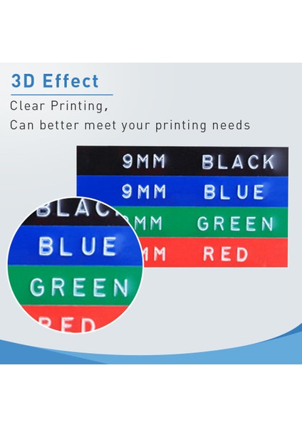 Siyah A520109 Stili 2 Parça Dymo 3D Kabartma Etiket Şeridi Xpress Etiket Makinesi Plastik Uyumlu (Yurt Dışından) fırsatları