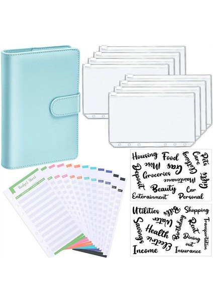 Tip B-Mavi A6 Bütçe Organizatörü Planlayıcı Zarf Pu Deri Defter Bağlayıcı (Yurt Dışından)