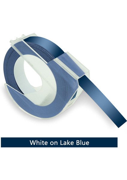 Mor Mavi Üzerine Beyaz Dymo Motex Için 3D Etiket Makinesi Manuel Kabartma 9mm×3m Yedek Şerit 19 Renk (Yurt Dışından)