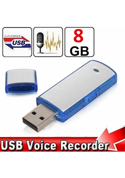 Sesli Aktive 8gb Benim Dijital Ses Kayıt Cihazı Dikteci Mp3 Çalar (Yurt Dışından)