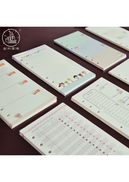 A6 Style Günde 1 Sayfa A5A6 Karikatür Renkli Günlük Takvim Organizatörü Defter Dolgu Sayfası (Yurt Dışından)