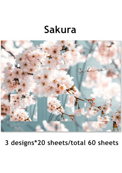 Sakura Ay Bulut Çiçek Yapışkan Notlar Seti Memo Pad Defter Sticker Ajanda Kırtasiye (Yurt Dışından)