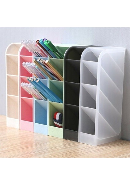 Mavi Kare Plastik Organizer Masaüstü Ofis Kalemlik Makyaj Saklama Düzenleyici - Tek Renk Kutu (Yurt Dışından) fiyatları