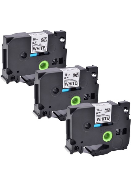 Brother Etiket Tz Tze Uyumlu 0.7 Siyah Beyaz Bant 3'lü Paket (Yurt Dışından)