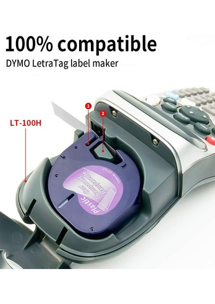 10'lu Paket Plastik Etiket Bantı Dymo LT-100H 110T QX50 Uyumlu (Yurt Dışından) fiyatları