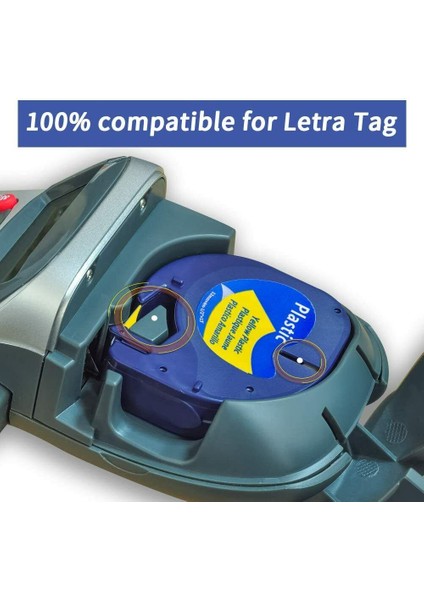 10'lu Paket Plastik Etiket Bantı Dymo LT-100H 110T QX50 Uyumlu (Yurt Dışından) modelleri