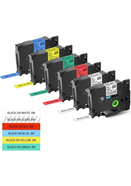 Brother Pt-D Için 6pk Tze Tz Etiket Bant Şeridi (Yurt Dışından)