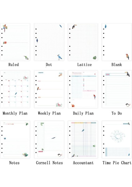 Notlar A5 Çok Renkli Planlayıcı Günlük Içi Yenileme Programı Organizatör Plaeet Kağıdı (Yurt Dışından)