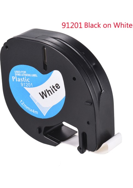 Beyaz Dymo Plastik Letratag Yedek Renkli Etiket Şeridi 12MM Uyumlu (Yurt Dışından)