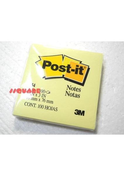 3 x 3m Post-It 3 x 3 Sarı Yapışkan Not Defteri, 3 Paket (Yurt Dışından)