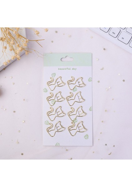 Kedi 8 Adet Sevimli Dinozor Kedi Metal Kağıt Tokaları Bağlayıcı Yer Işareti Ofis Okul Malzemesi (Yurt Dışından)