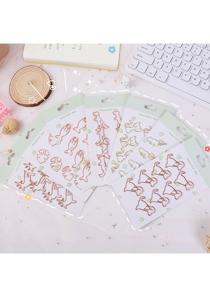 Kedi 8 Adet Sevimli Dinozor Kedi Metal Kağıt Tokaları Bağlayıcı Yer Işareti Ofis Okul Malzemesi (Yurt Dışından) fiyatları