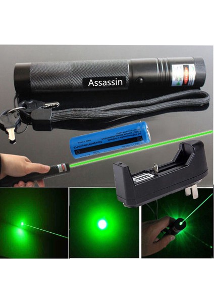 900 Mil Yeşil Lazer Kalem Işın Işık Zoom Odak Lazer Şarj Edilebilir 1mw (Yurt Dışından)