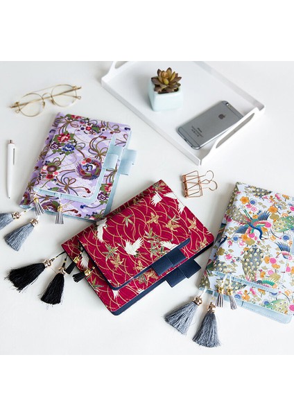 A6 Tavuskuşu A5 A6 Hobotyle Tavus Kuşu Turna Anka Temalı Kumaş ve Pu Defter Kapağı (Yurt Dışından) fiyatları