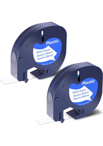 Dymo Letra Tag L QX50 Için 2 Pk Siyah Beyaz Plastik Etiket Şeridi (Yurt Dışından)