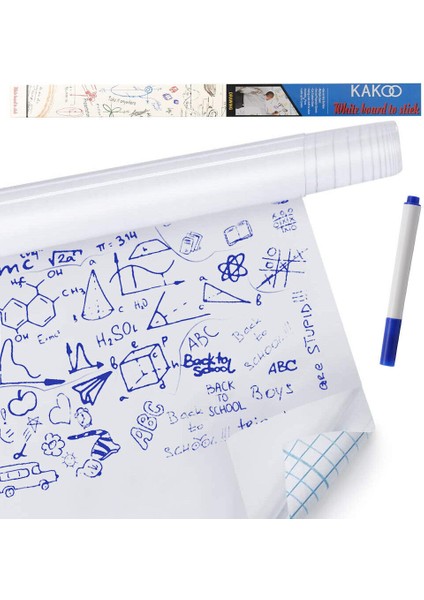 2m x 60CM Kuru Çıkarılabilir Beyaz Tahta Duvar Sticker Ofis Ev +1 Kalem (Yurt Dışından)