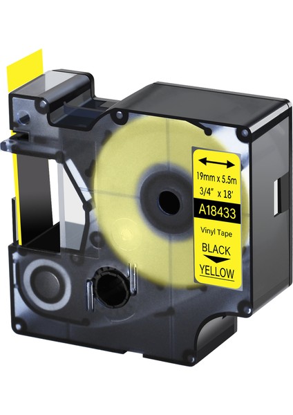 Dymo Rhino Ape Için 1pk Siyah Sarı Endüstriyel Vinil Etiket X18 (Yurt Dışından)