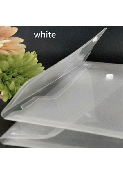Beyaz Stil 5 Adet A4 Plastik Cüzdan Çıtçıtlı Evrak Dosya Klasörleri Ofis Okul Dosyaları Çoklu Paket (Yurt Dışından)