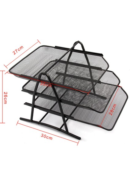 Ofis Dosya Tepsi Tutucu A4 Belge Kağıt Tel Örgü Depolama 3 Katlı Metal (Yurt Dışından) fiyatları
