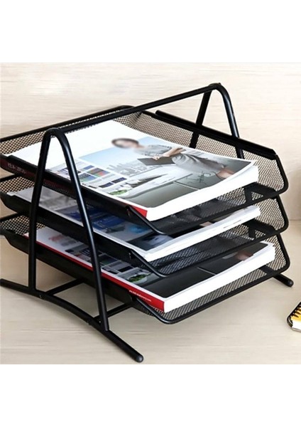 Ofis Dosya Tepsi Tutucu A4 Belge Kağıt Tel Örgü Depolama 3 Katlı Metal (Yurt Dışından) modelleri