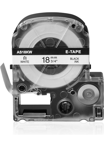 Beyaz Üzerine Siyah 18MM Epson Lk Labelworks Kingjim K-Sun Px Labelshop Bant mm Uyumlu - (Yurt Dışından)