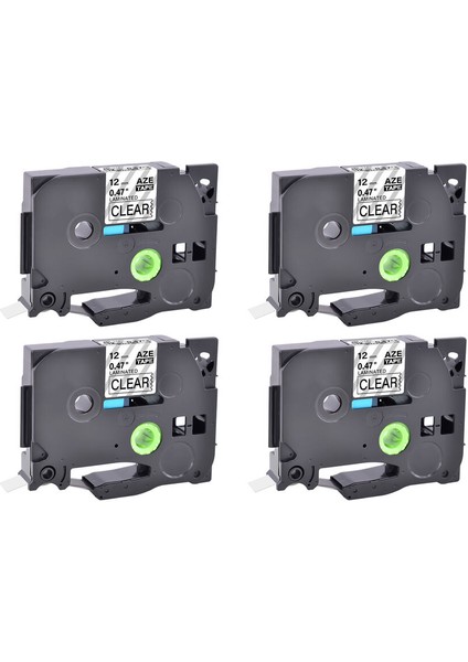 4pk Brother P-Touch TZE-131 Için Siyah Baskı Şeffaf TZ-131 Etiket Bandı (Yurt Dışından)