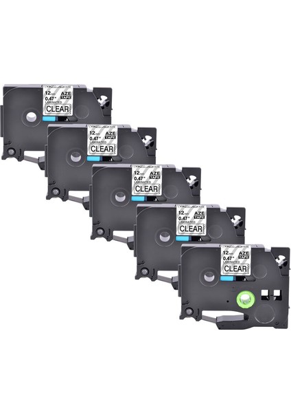 Brother P-Touch Şeritleri Için 5 Adet TZ-131 TZE-131 Siyah Şeffaf Etiket Bant Paketi (Yurt Dışından)