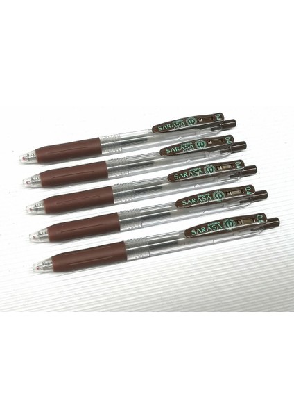 5 x Zebra Sarasa Retractable Roller Ball Jel Mürekkepli Kalem, Kahverengi (Yurt Dışından)