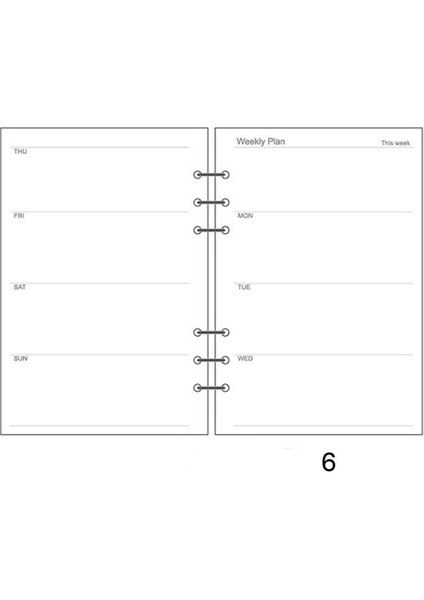 A5 Stili Haftalar Defter Dergi Günlük Gevşek Yaprak Dolgu Kağıdı El Yazması Kraft A5 A6 A7 (Yurt Dışından)
