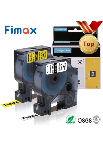 3 Adet Tarzı 18490 12 mm Sarı Dymo Rhino Endüstriyel Esnek Naylon Etiket Şeridi mm ile Uyumlu (Yurt Dışından)