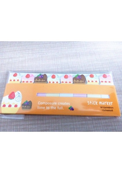 Meyveli Kek 24 Sevimli Hayvan Sticker Ayraç Bayraklı Yapışkan Notlar (Yurt Dışından)