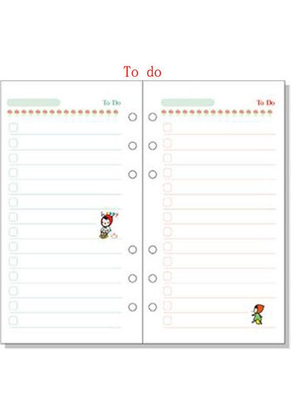 Stil Yapmak A6 A5A6 Çizgi Film Renkli Yapılacaklar Listesi Takvim Ekleme Gevşek Yaprak Yenileme Programı (Yurt Dışından)