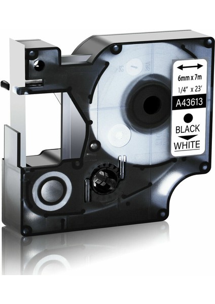 43613 6mm Beyaz Üzerine Siyah Dymo D1 Labelmanager Uyumlu Etiket Bant Kartuşları (Yurt Dışından)
