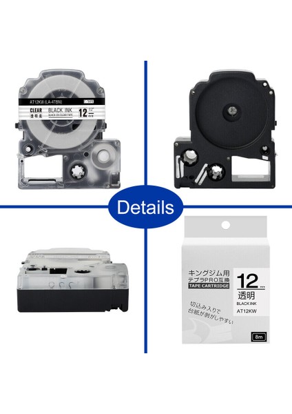 12 mm Tarzı Temizle Altın Epson Labelworks LW400 LW300 Etiket Şeridi SS12KW mm 8m Uyumlu (Yurt Dışından) modelleri